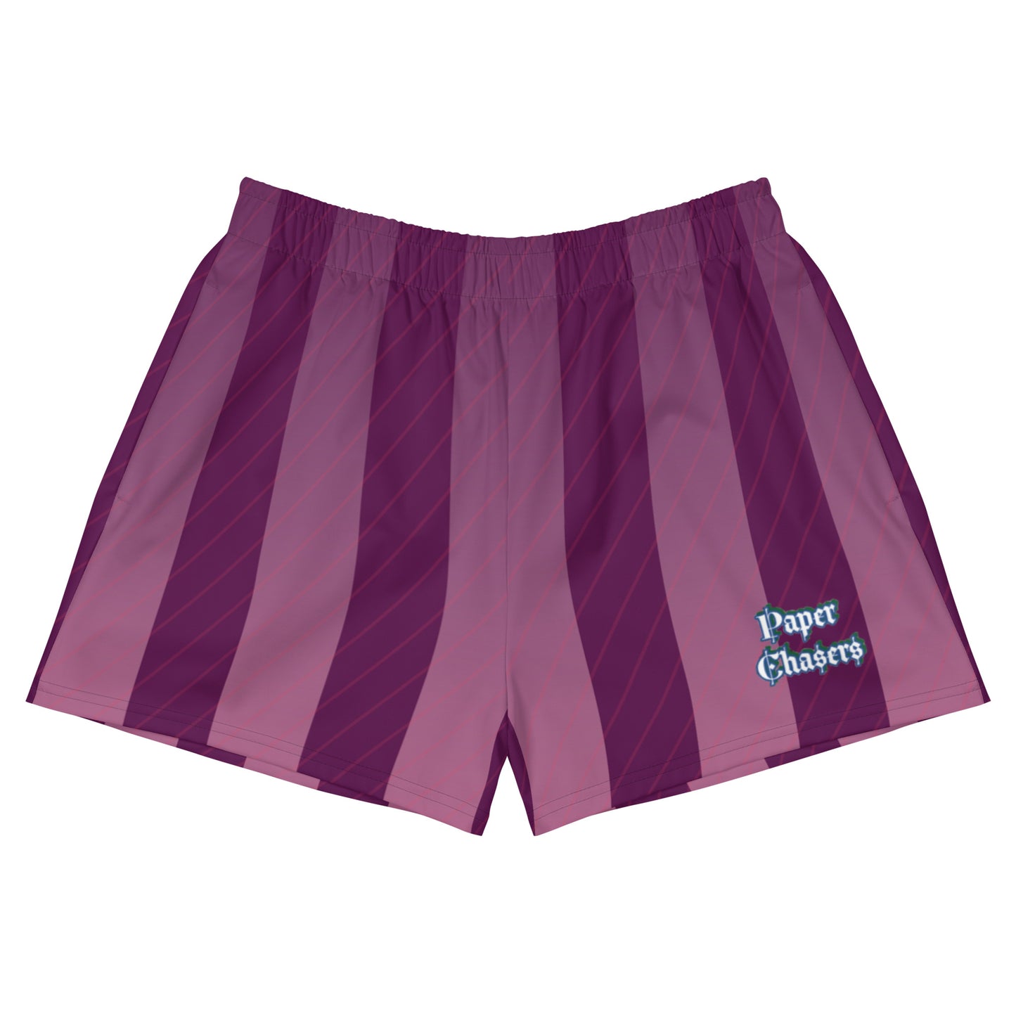 Paper Chasers Purple Stripes Unisex Athletic Shorts