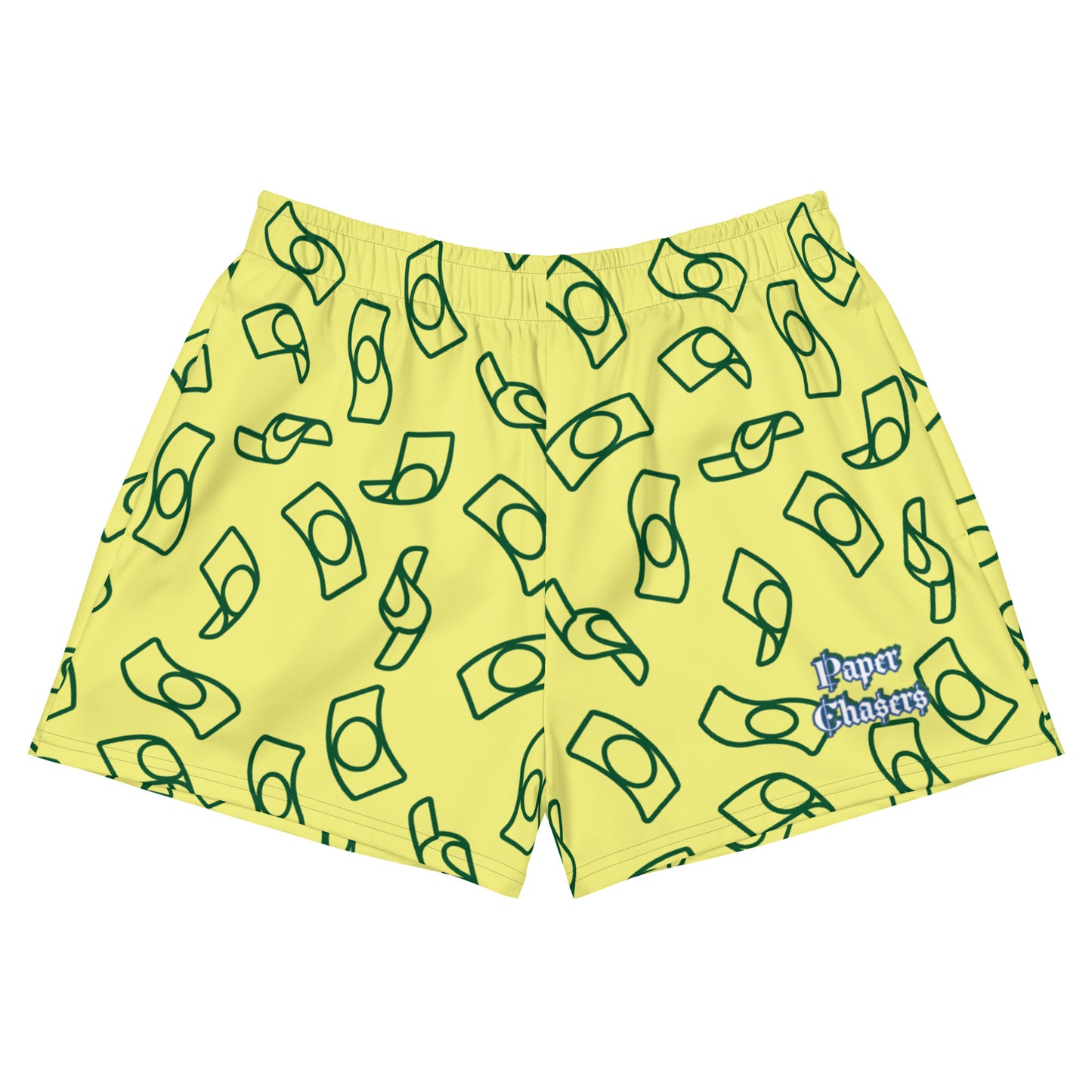 Paper Chasers Print Unisex Athletic Shorts