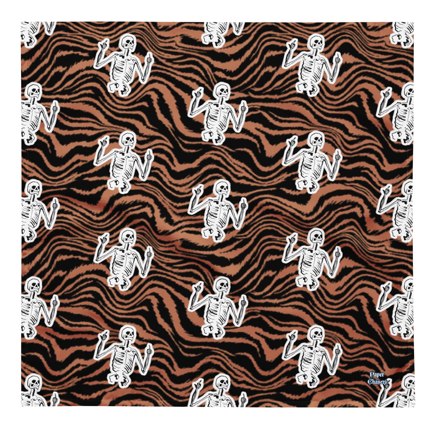 Skeleton Tiger Stripe Print Bandana