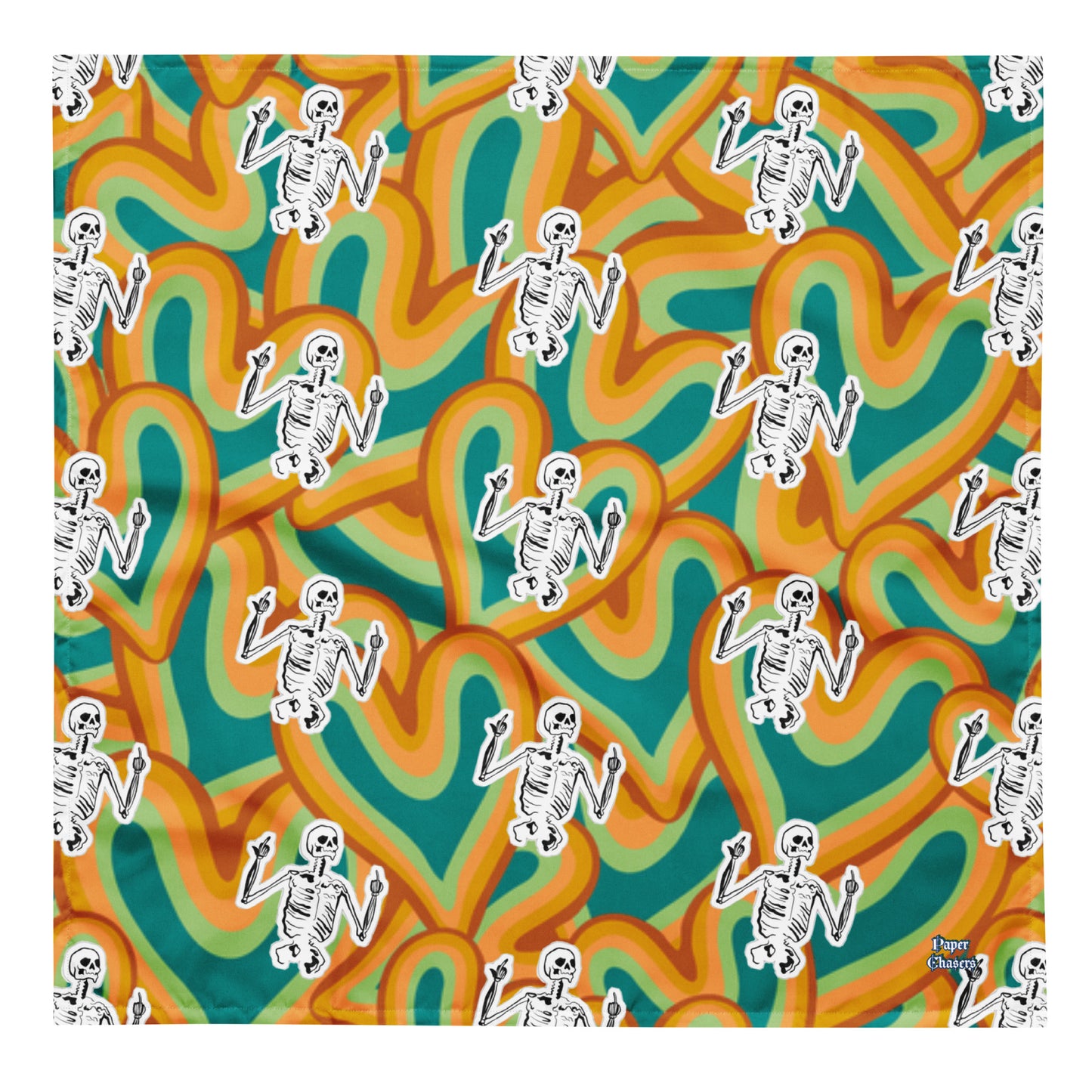 Skeleton Infrared Heart Print Bandana