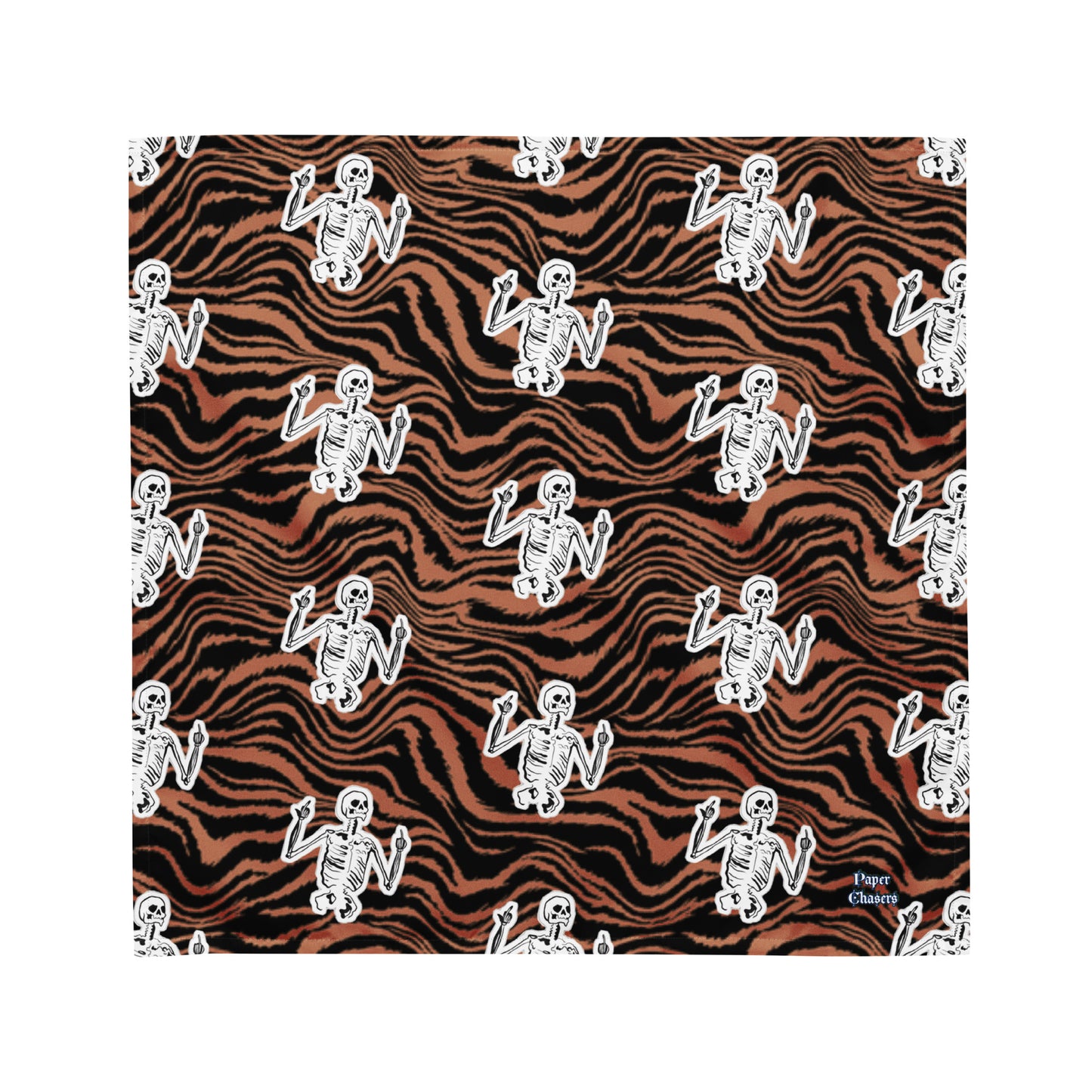 Skeleton Tiger Stripe Print Bandana