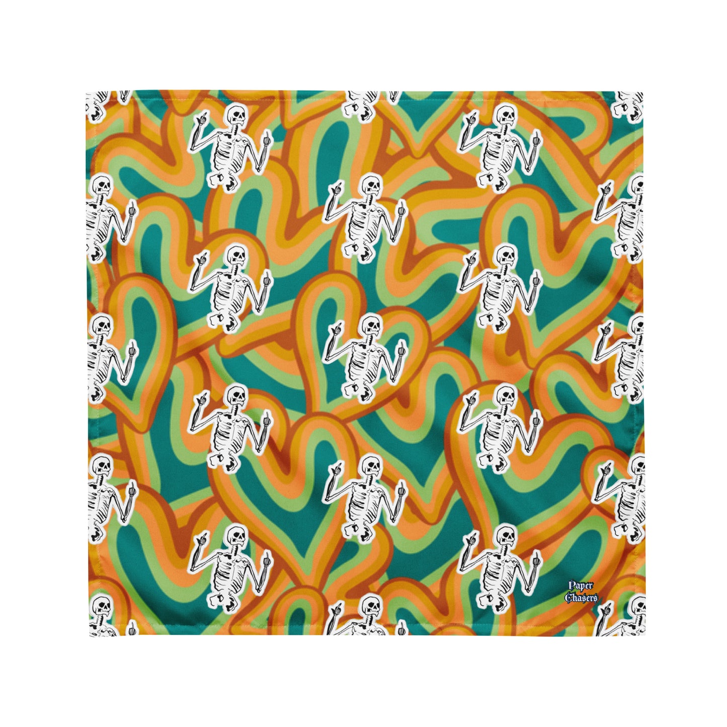 Skeleton Infrared Heart Print Bandana