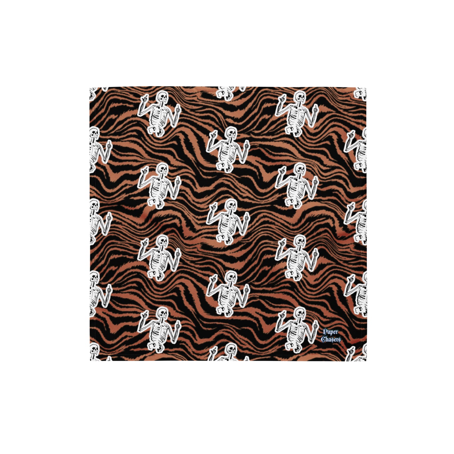 Skeleton Tiger Stripe Print Bandana