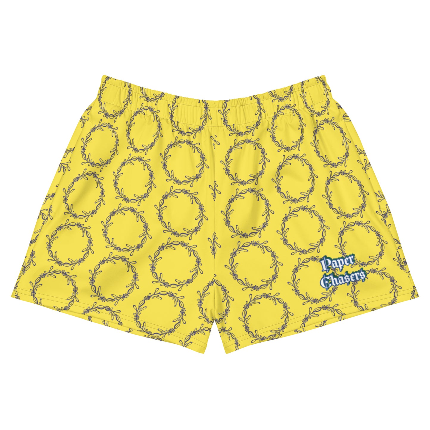 Paper Chasers Yellow Crown Unisex Athletic Shorts