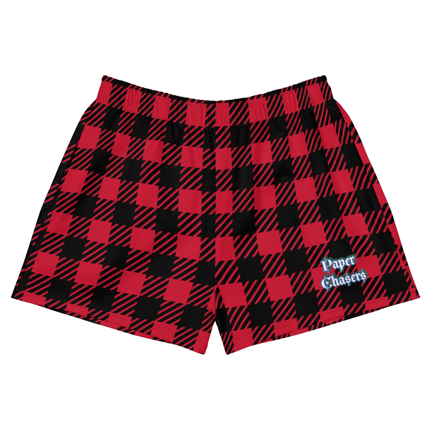 Paper Chasers Red Flannel Unisex Athletic Shorts