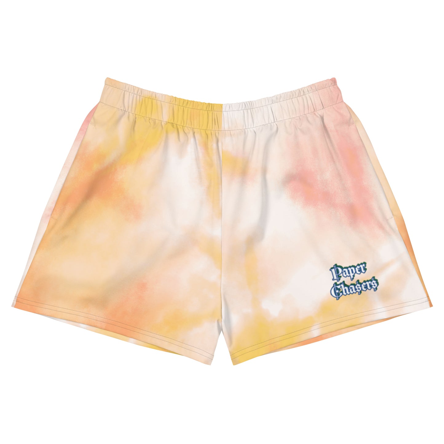 Paper Chasers Yellow Tie-Die Unisex Athletic Shorts