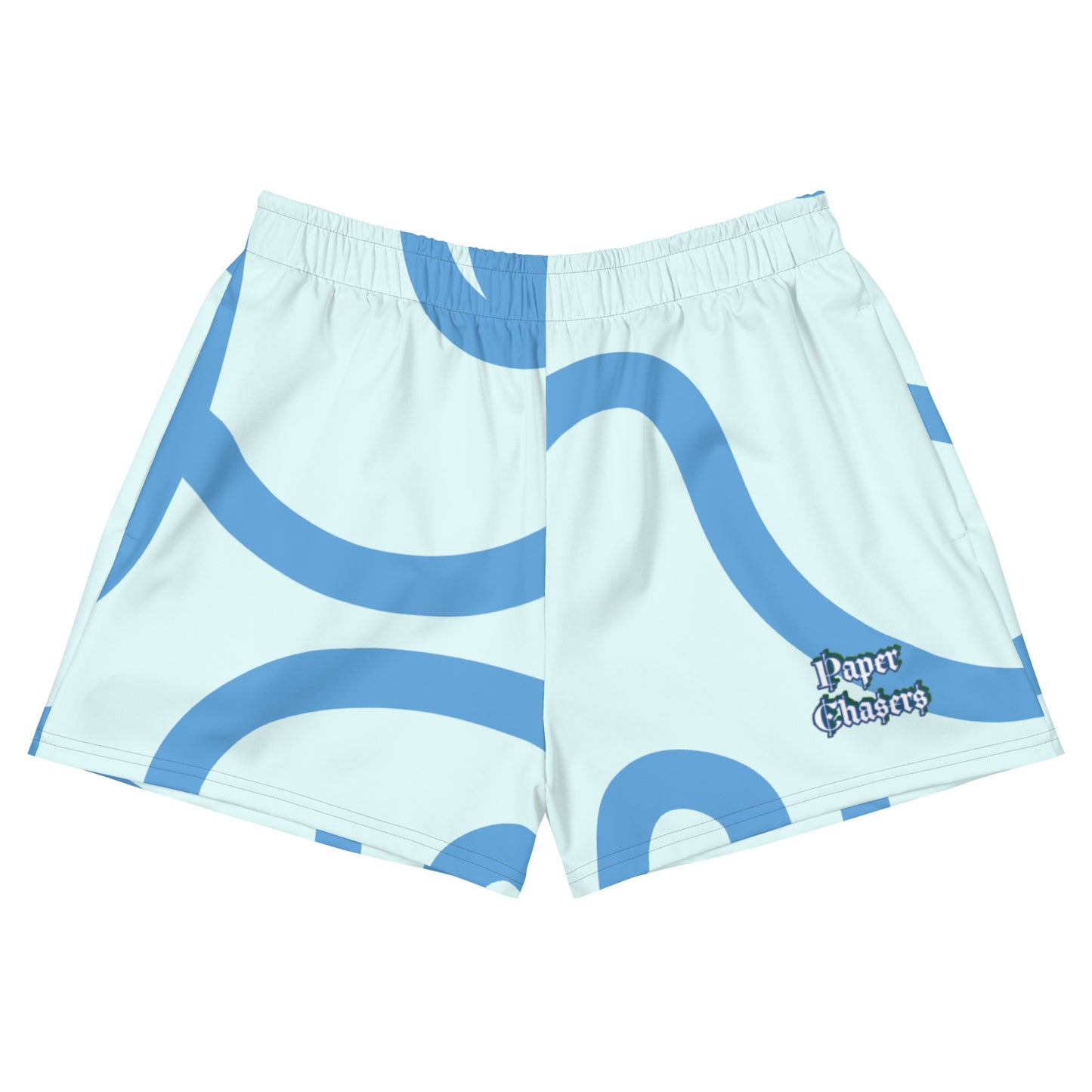 Paper Chasers Wavey Blue Print Unisex Athletic Shorts