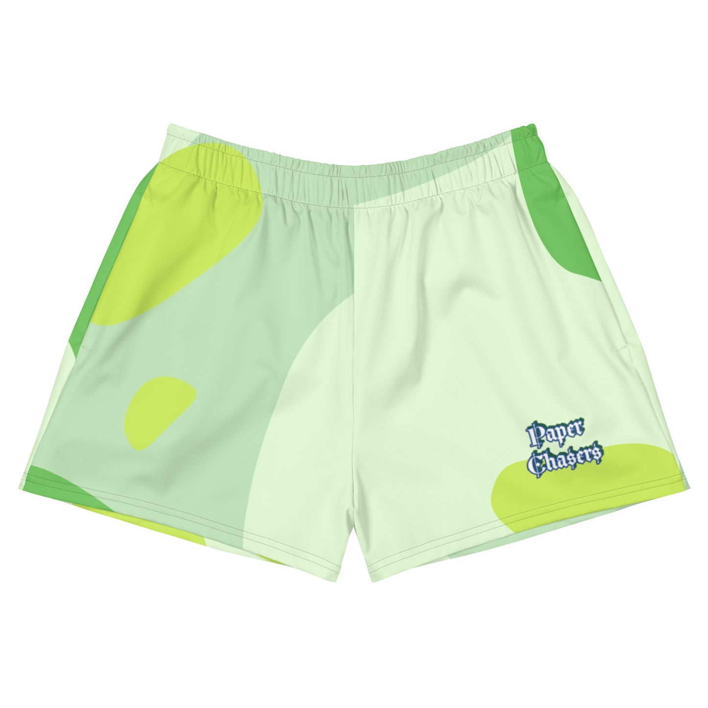 Paper Chasers Green Spots Print Unisex Athletic Shorts