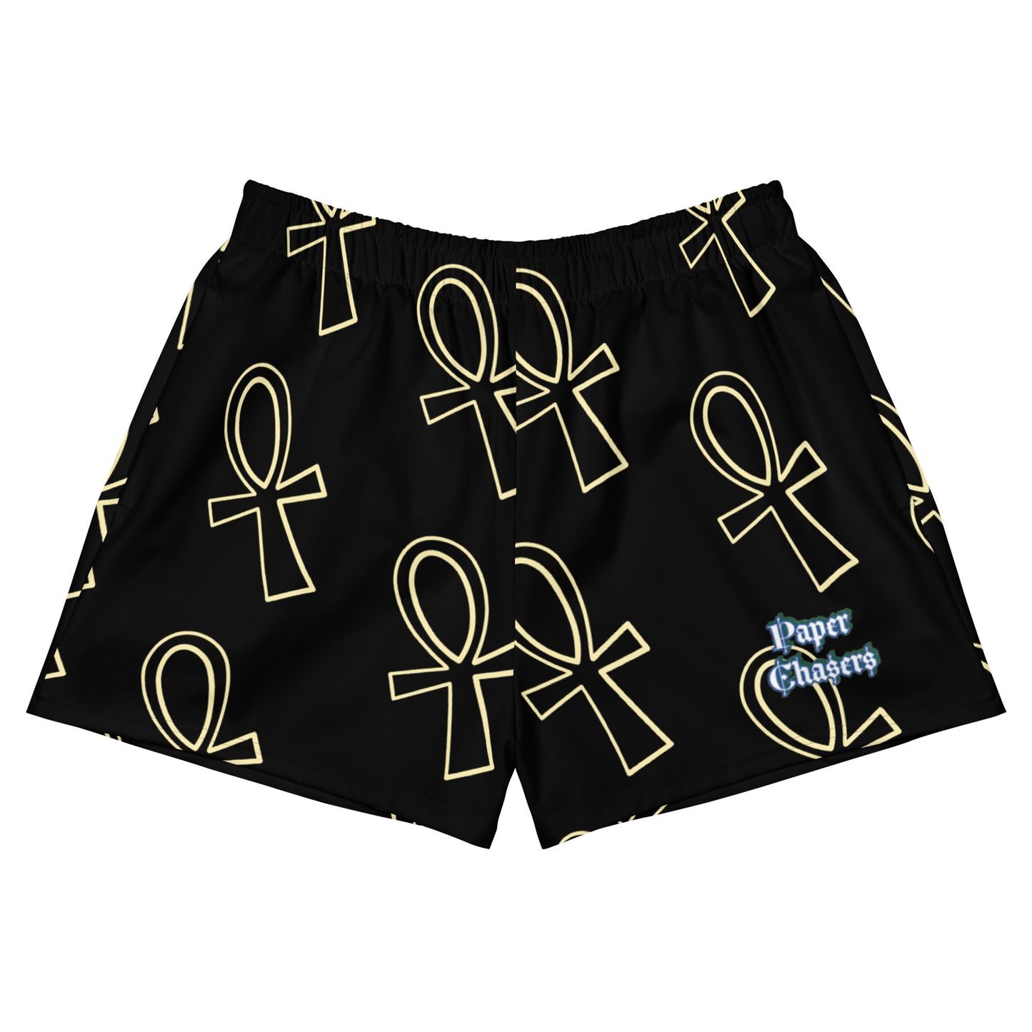 Paper Chasers Gold Ankh Print Unisex Athletic Shorts